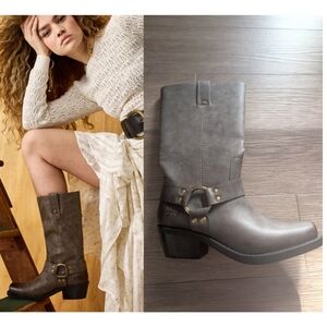 Frye & Co. | Lorrie Harness 12 Vegan Leather Boot In Smoke